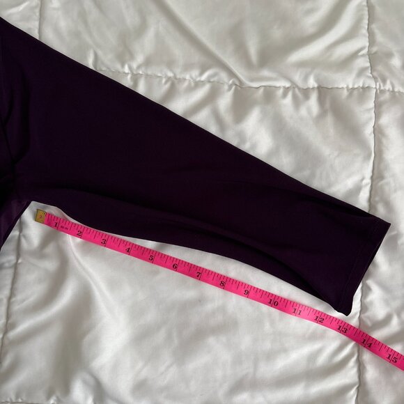 Chaps Women's Deep Purple Dress Front Twist Detail 3/4 length sleeve Size Large - Picture 8 of 8